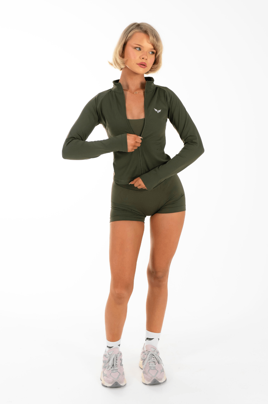 Flex Zippy Sculpt Jacket Olive Green