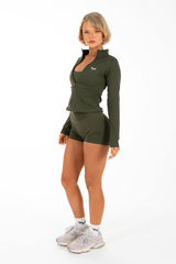 Flex Zippy Sculpt Jacket Olive Green