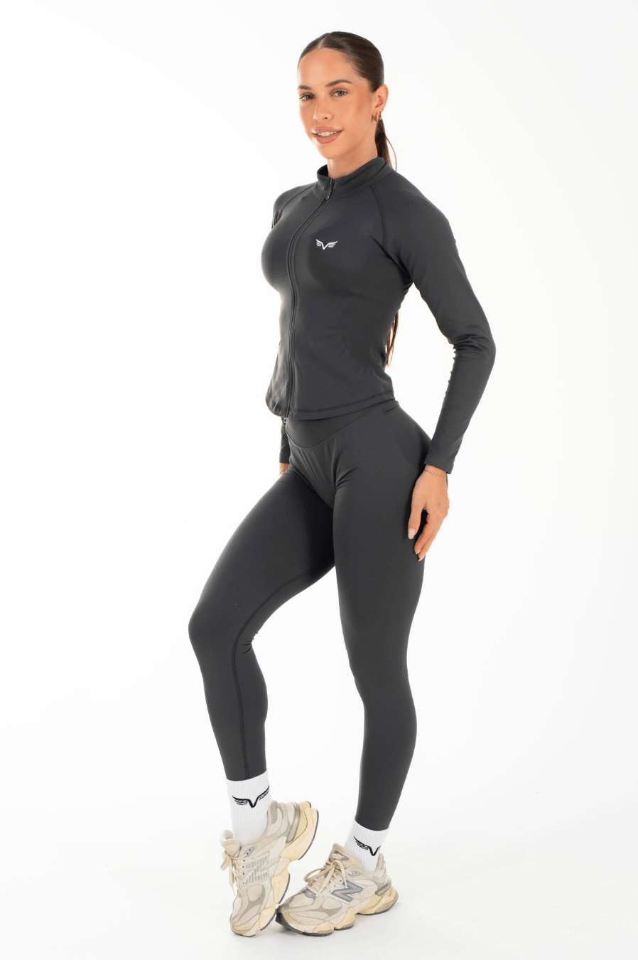 Flex Zippy Sculpt Jacket Stone Grey