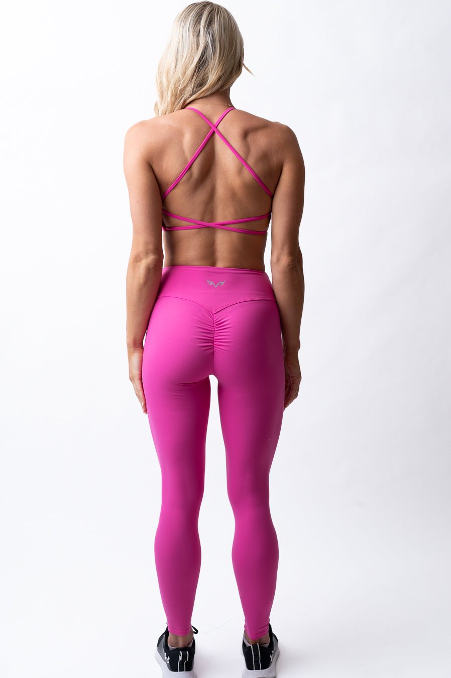 High Waist No Front Seam Hot Pink Yoga Pants